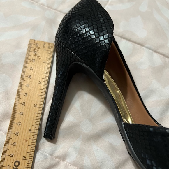 Faux Snakeskin Black Heels - Picture 6 of 7